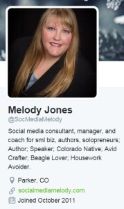 Twitter Profile Melody Jones